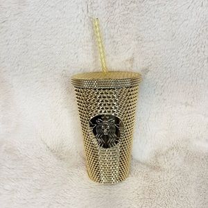 Starbucks Grande Gold Metallic Chrome Bling Studded …